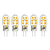 Confezione da 5 lampadine a LED G4 bianco caldo, 3 W, 250 lm, 12 V AC/DC G4, angolo del fascio ...