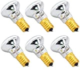 Confezione da 6 lampadine di ricambio per lampade laviche, con brillantini, R39 E14, 25 Watt, 400 lm, lampadine a riflettore