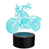 CooPark lampada 3d motociclo led USB night light decorazione della casa 16 cambio colore con telecomando da tavolo accanto alla ...