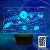 CooPark Universe Space Galaxy ologramma lampada 3D con telecomando cambia 16 colori, decorazione per camera da letto dei bambini, regalo ...