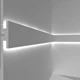 Cornice per illuminazione indiretta led doppia a parete - EL302 (1,15 metri)