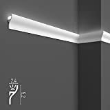 Cornici velette per led a soffitto e parete (4 o 10 metri lineari - KH906), per illuminazione indiretta con le ...