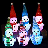 Counius 6Pcs Luci natalizie Luce notturna pupazzo di neve LED 7 Colori Lampada da tavolo Luci natalizie Lampeggiante Decorazione Decorazioni ...