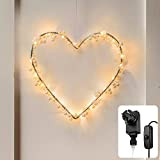CozyHome, 20 luci a forma di cuore, funzionamento a batteria, luce bianca calda, per finestre, decorazione tutto l'anno, regalo di ...
