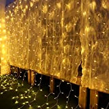 CREASHINE Tenda Luminosa Esterno 6x3m, 600 LED Luci Natale Esterno Cascata, IP44 Impermeabile Tenda Luminosa Natale, con 8 Modalità & ...
