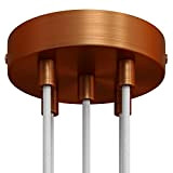 creative cables Kit rosone cilindrico in Metallo a 5 Fori - Cilindrico, Rame Satinato