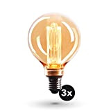 Crown LED 3x Edison Lampadina Led E27 - Dimmerabile - Lampada Led Tubolare - 4W, Bianco Caldo, 230V, EL25 – ...