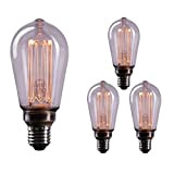 CROWN LED 3x lampadina Edison Smoky con attacco E27, Vetro fumé, Dimmerabile, 3,5W, 1800 K, luce bianca calda, 230V , ...