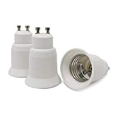 CROWN LED - Adattatori per portalampada, attacco GU10 su attacco E27, per lampade alogene a risparmio energetico, 3 pezzi, bianco