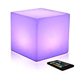 Cubo luminoso LED da 25 cm, luce notturna con telecomando, batteria ricaricabile, lampada da comodino per bambini, colore cangiante, 16 ...