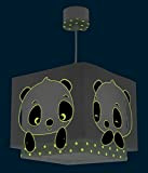 Dalber Lampada a sospensione per bambini, motivo: panda e animali, verde, 63162H