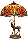 DALUXE Tiffany Lampada da Tavolo 16 Pollici - Barocco Lampada da Notte Classica (18 Colori),Oftu07005