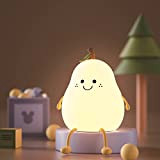DASHENG Pear Shaped Night Light, Pear-Shaped Silicone Decompression Clap Light, 7 Colors Cute Pear Shape Silicone Night Light, USB Rechargeable ...