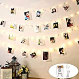 DazSpirit Luci fatate con foto a LED per la decorazione della stanza da parete con foto, USB e batteria 100 ...