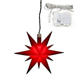 Dekohelden24 Stella di Natale in plastica, per interni ed esterni, con illuminazione a LED e timer da 6 ore, per ...