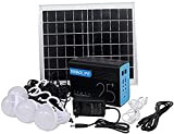 DFGHJ Generatori solari Centrale elettrica Portatile Batteria Multiuso di Backup Generatore Solare Domestico con Sistema di Illuminazione a Pannelli solari ...
