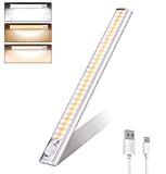 DFGOTOP Luce Armadio LED con Sensore di Movimento 160LED, lampada led Ricaricabile Senza Fili con Striscia Magnetica Adesiva, Lampada Notturna ...