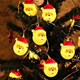 Ding Yongliang Decorazioni Natalizie Luci, Babbo Natale LED Luci Batteria, Decorazioni Natalizie per Interni ed Esterni, Bianco Caldo( B)