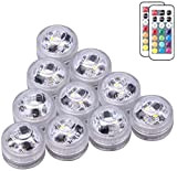 Dingde, 10 x LED Subacquea Luce - 100% Impermeabile LED Candela Tealight Luce d'atmosfera Funzionamento a batteria LED RGB bianco ...