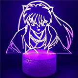 Divertente anime girl 3D acrilico multicolore luce notturna LED luce multicolore decorazione creativa piccola lampada da tavolo con base incrinata