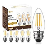 DORESshop Lampadine a filamento E27, Lampadina LED Candela da 4W, 470 Lumen, CRI≥90+, equivalente a incandescenza 40W, lampadine a Vite ...