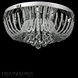 Dst Moderna rotonda pioggia trasparente goccia pendente di cristallo di illuminazione di soffitto della lampada lampadario luce per Sala da ...
