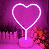 EAAERR - Cartello al neon a forma di cuore, con base USB, a batteria, per decorazione camera da letto, sala ...