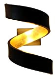 Eco Light LED Lampada da Parete Foglia Oro Colori Helix 6 Watt dimmerabile Soggiorno Lampada Spirale Nero Foglia Oro Colori 3 Livelli ...