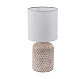 Eglo Bellaria - Lampada da tavolo in ceramica, 40 W, colore: bianco crema