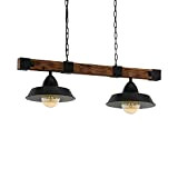 EGLO Lampada a sospensione Oldbury, lampada a sospensione vintage a due punti luce nel design industriale, lampada appesa in acciaio, ...