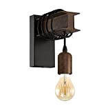 EGLO Lampada da parete Townshend 4, plafoniera vintage a uno punto luce, lampada da parete dal design industriale, lampada retrò ...