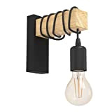 EGLO Lampada da parete Townshend, plafoniera vintage a uno punto luce, lampada da parete dal design industrial, lampada retrò in ...