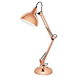EGLO Lampada da tavolo Borgillio, lampada da tavolino da scrittura in design industriale vintage a uno punto luce, lampada da ...