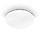 EGLO Plafoniera Led POGLIOLA, diametro 31 cm, lampada soggiorno, in acciaio e plastica, lampada bianca, lampada cameretta, lampada cucina, lampada ...