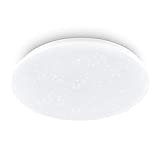 EGLO Plafoniera Led Pogliola-s, diametro 50 cm, lampada soggiorno effetto cristallo in acciaio e plastica bianca, lampada soffitto per cameretta, ...