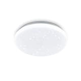 EGLO Plafoniera Pogliola-s, diametro 26 cm, lampada da parete a effetto cristallo in acciaio e plastica bianca, lampada da soggiorno, ...