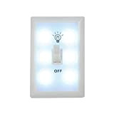 Eko Power Switch Light-Lampada LED Adesiva per armadi, Garage, capanni, Bianco/Nero