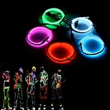El fili, AUDEW 5 x 1 m luci al neon Glowing Strobing Dance party costume Decor Light flessibile el corda ...
