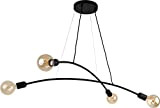 Elegante lampada a sospensione NOKO nero retrò versatile 4 X E27 sala da pranzo soggiorno lampada