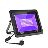 Eleganted Proiettore Luce Nera Blacklight di 100W, lampada UV effetto della luce ultravioletta impermeabile IP66 con l'interruttore acceso/spento per il ...