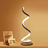 ELINKUME Lampada da comodino a spirale LED, 12W bianco caldo protezione degli occhi Luminosità dimmerabile, lampada da tavolo LED curvo ...