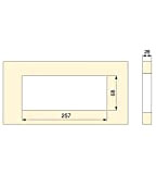 Emuca - Tappo passacavi rettangolare 269x80mm da incasso in scrivania/tavolo, organizzatore cavi per mobile, alluminio anodizzato, Set di 5