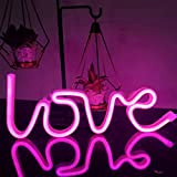 Enuola Love Neon Light Signs Rosa Neon Love Lampada da parete Lampada da parete Della Stanza Decor Batteria e USB ...
