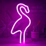 ENUOLI Flamingo Neon Light Sign Pink Neon Sign Applique da Parete al Neon per Ragazze Camera da Letto USB/Luce Notturna ...