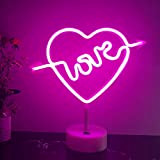 ENUOLI Lampada LED a forma di cuore, con attacco USB/alimentata a batteria, luce al neon, luce notturna per camera da ...