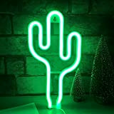 ENUOLI LED Cactus Neon Sign Neon Green LED Neon Light USB o a Batteria Neon Night Lights Lampade al Neon ...