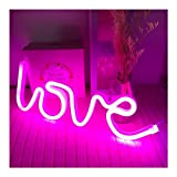 Enuoli Luci al neon motivo Love, da parete, insegna, USB/batteria, per camera da letto, parete, rosa, per San Valentino, regalo ...