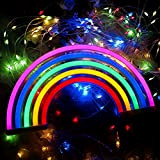 ENUOLI Neon Rainbow Light LED Neon Sign Rainbow Night Light LED Lampada da Parete o USB Luce Neon Light Light ...