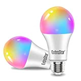 EXTRASTAR 15W Lampadine LED Alexa Intelligent E27, 1400lm, Multicolore Dimmerabile + Luce Calda o Bianca, 16 Milioni di Colori, Funziona ...