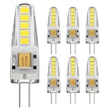 EXTRASTAR Lampadina LED G4,1.8W Equivalente a 14W Lampada Alogena, luce Bianco freddo 6500K Non-Dimmerabile 360 Grado, 6 Pezzi